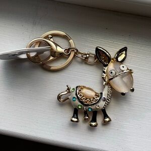 NWT Gold Tone Donkey Keychain
